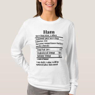 Thanksgiving Recipe Ham Nutrition Facts.w T-Shirt