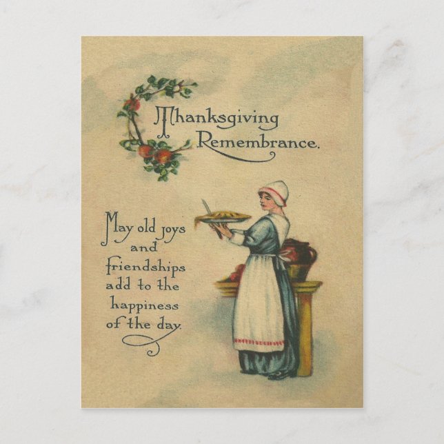 Thanksgiving Remembrance Holiday Postcard (Front)