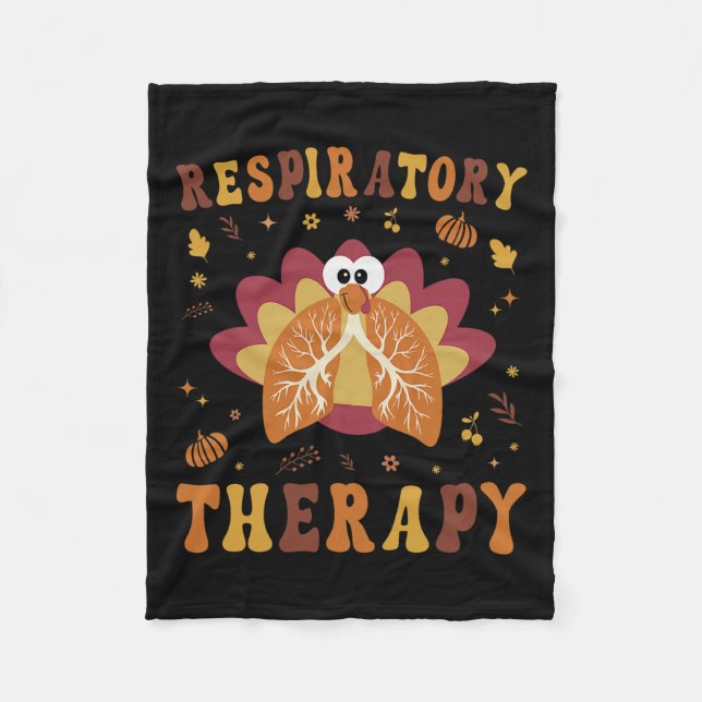 Thanksgiving Respiratory Therapy Therapist Fall Au Fleece Blanket (Front)