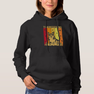 Thanksgiving Retro Corgi Dog Matching Family Pajam Hoodie