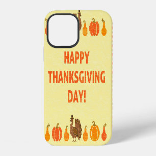Thanksgiving: retro embroidered card design. iPhone 12 case