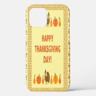 Thanksgiving: retro embroidered card design. iPhone 12 case