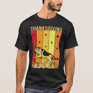 Thanksgiving Retro German Shepherd Dog Matching Fa T-Shirt