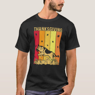 Thanksgiving Retro German Shepherd Dog Matching Fa T-Shirt