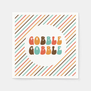 Thanksgiving Retro Gobble Gobble Napkin