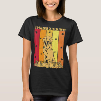 Thanksgiving Retro Labrador Dog Matching Family Pa T-Shirt