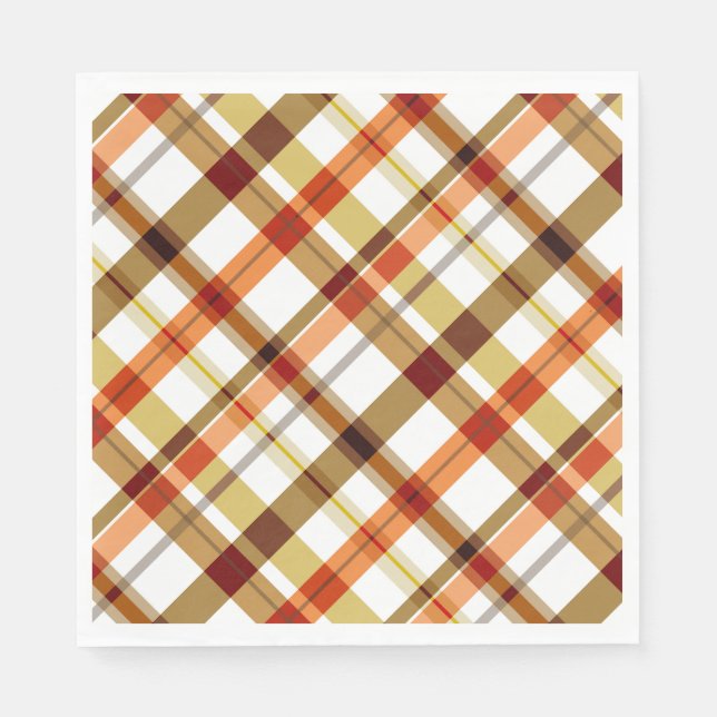 Thanksgiving Retro Plaid Napkin (Front)