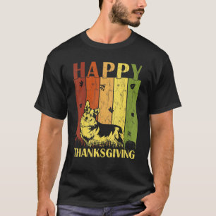 Thanksgiving Retro Welsh Corgi  Thanksgiving Party T-Shirt