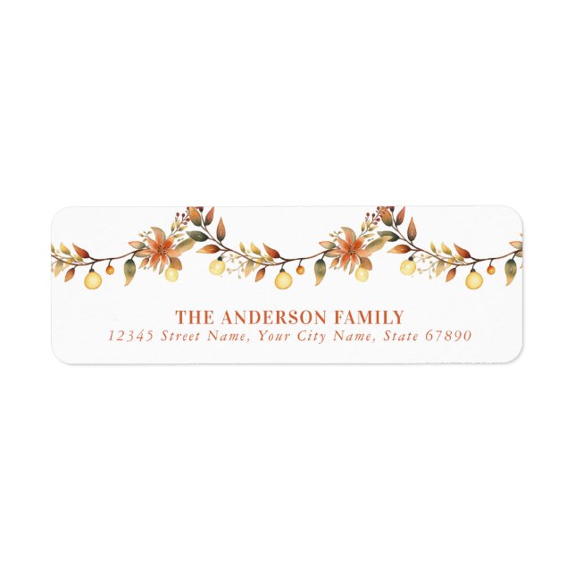 Thanksgiving Return Address Labels (Front)