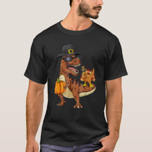 Thanksgiving Rex Dabbing Turkey Boys Girls Kids 2 T-Shirt