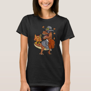 Thanksgiving Rex Dabbing Turkey Pilgrim Boys Kids  T-Shirt