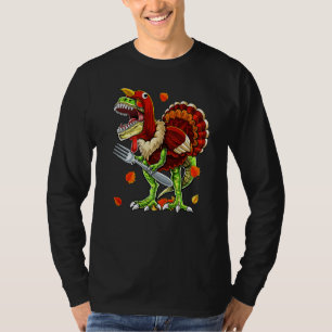 Thanksgiving Rex Dinosaur Turkey Costume Kids  Boy T-Shirt