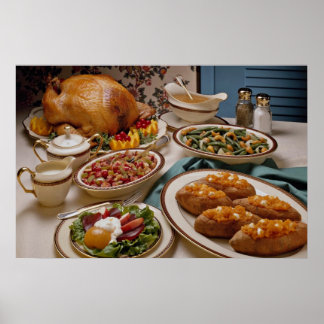 Thanksgiving roast turkey dinner poster