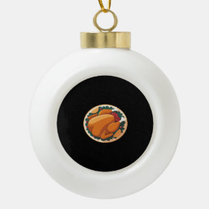 Thanksgiving Roast Turkey – Festive Holiday Feast  Ceramic Ball Christmas Ornament