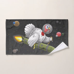 Thanksgiving Rocket Turkey Hand Towel