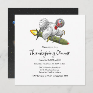 Thanksgiving Rocket Turkey Invitation