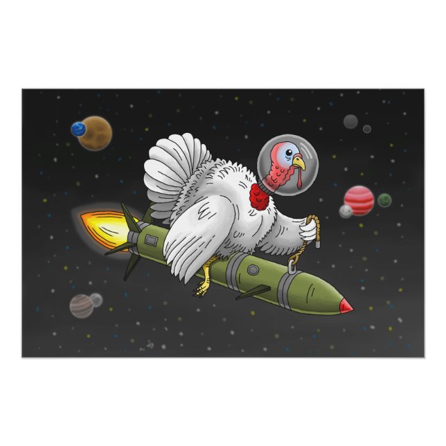 Thanksgiving Rocket Turkey Poster (Front)