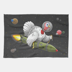 Thanksgiving Rocket Turkey Tea Towel