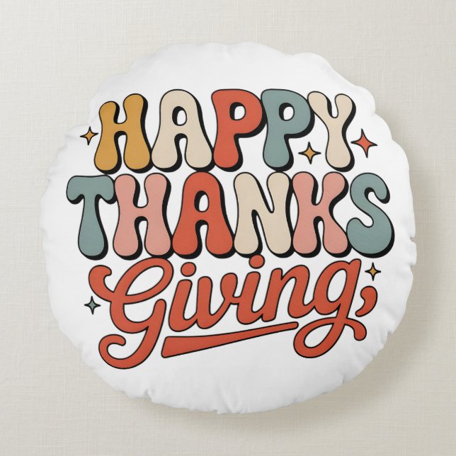 THANKSGIVING ROUND CUSHION (Front)