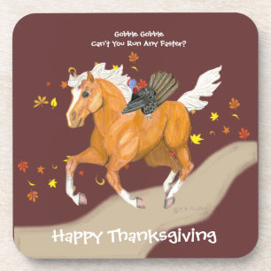 Thanksgiving Runaway Turkey & Horse Coasters