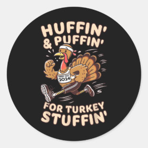 Thanksgiving Running Turkey Trot 2024 Funny  Classic Round Sticker