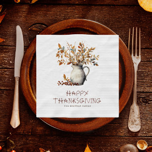 Thanksgiving Rustic Friendsgiving Dinner Fall Napkin