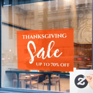 Thanksgiving Sale Sign, Retail Shop Signage, Store
