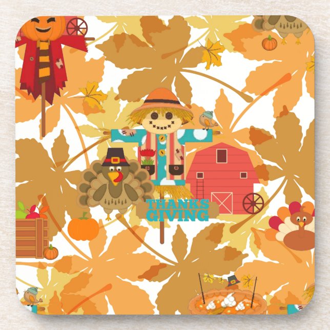 thanksgiving scarecrow coaster (Front)