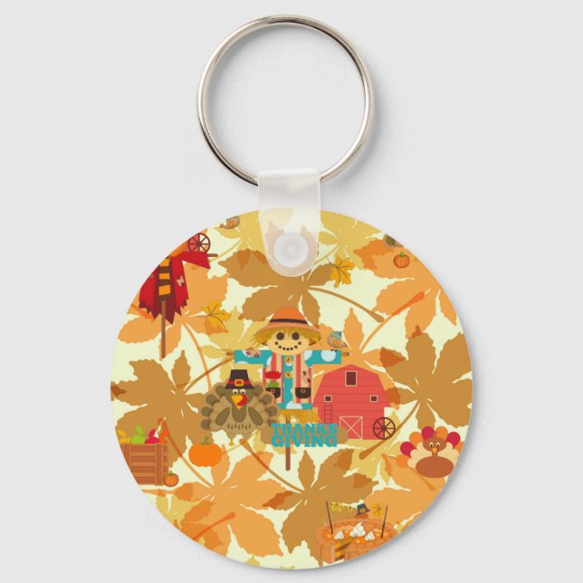 thanksgiving scarecrow key ring (Front)