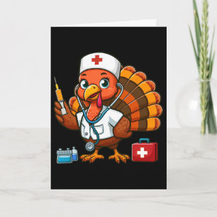 Thanksgiving Scrub Tops Women Girls Turkey Nurse F Card