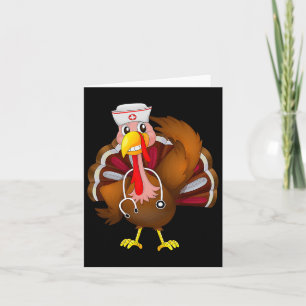Thanksgiving Scrub Tops Women Turkey Nurse Holiday Card