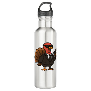 Thanksgiving Secret Agent Turkey Classic T-Shirt 710 Ml Water Bottle