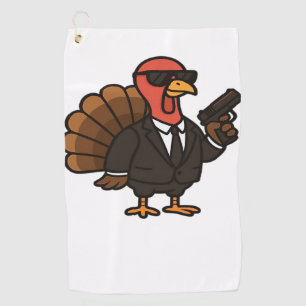 Thanksgiving Secret Agent Turkey Classic T-Shirt Golf Towel