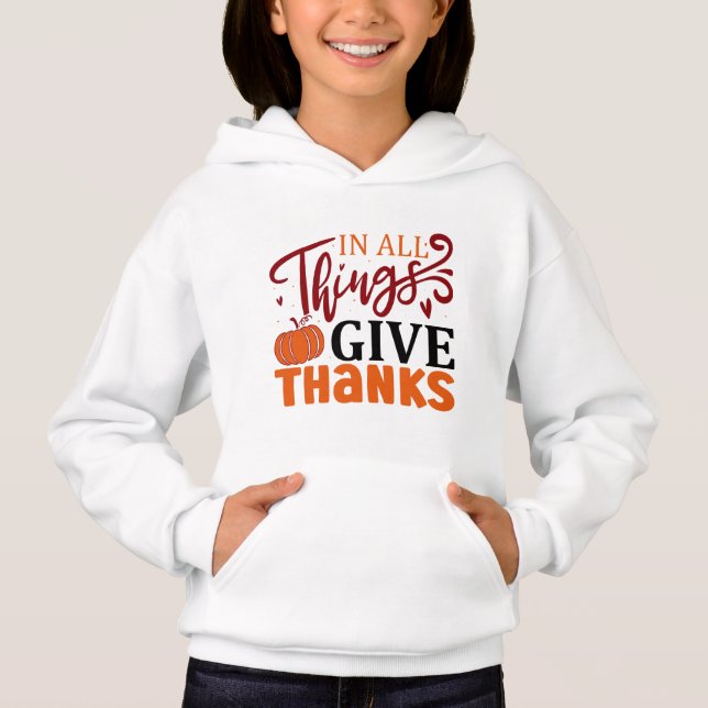 Thanksgiving Series Girl's Pullover Hoodie (Front)