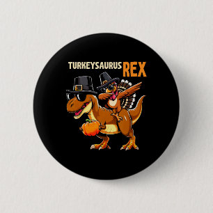 Thanksgiving Shirt For Kids Turkeysaurus Rex Dinos 6 Cm Round Badge