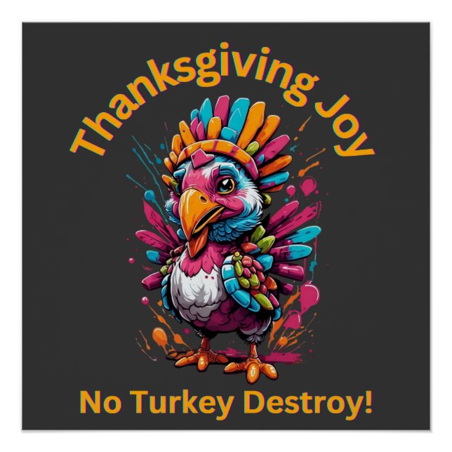 Thanksgiving Shirt | Save Turkey Squad Poster (Front)