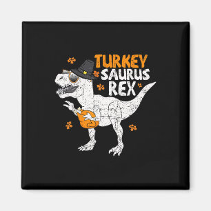 Thanksgiving Shirt Toddler Boys Kids Turkeysaurus Magnet