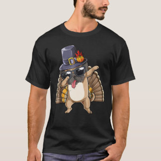 Thanksgiving shirts Dabbing Pug Turkey