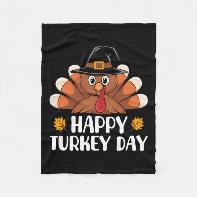 Thanksgiving Shirts For Kids Boys Toddler Happy Tu Fleece Blanket (Front)