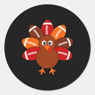 Thanksgiving Shirts For Kids Boys Turkey Ball Men  Classic Round Sticker