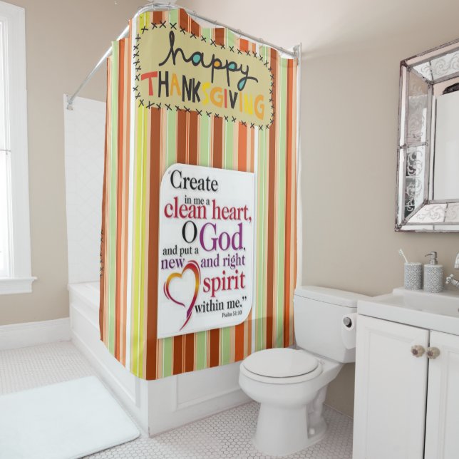 Thanksgiving shower curtain (In Situ)