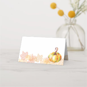Thanksgiving simple watercolor pumpkin place card