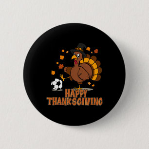 Thanksgiving Soccer Turkey Bicycle Kick Men Boys 6 Cm Round Badge