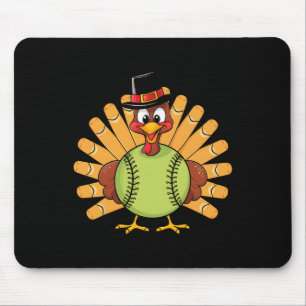 Thanksgiving Softll Player For Sports Holiday Turk Mouse Pad