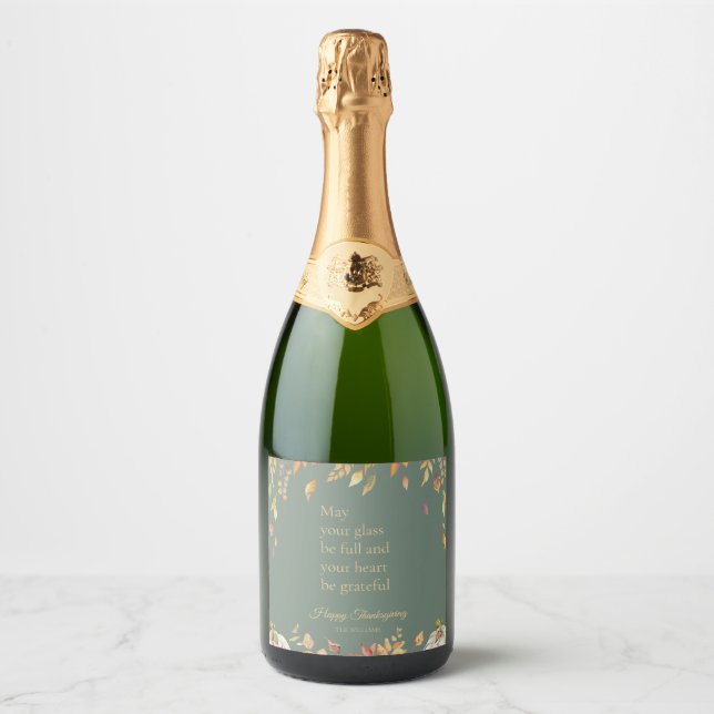 Thanksgiving Sparkling Wine Label (Front)