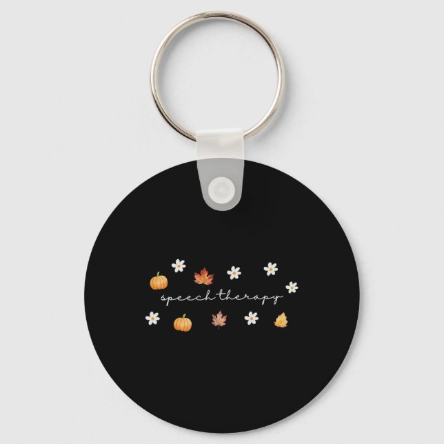Thanksgiving Speech Therapy Fall Speech Language P Key Ring (Front)