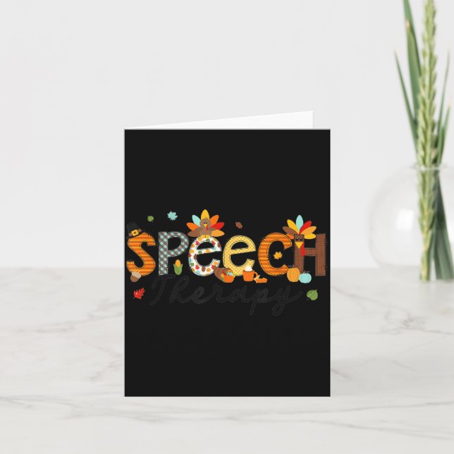 Thanksgiving Speech Therapy Thankful Slp Turkey Sp Card (Front)