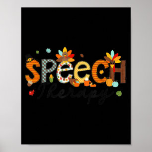 Thanksgiving Speech Therapy Thankful Slp Turkey Sp Poster