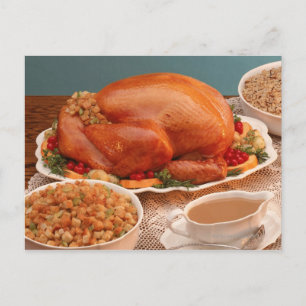 Thanksgiving spread holiday postcard