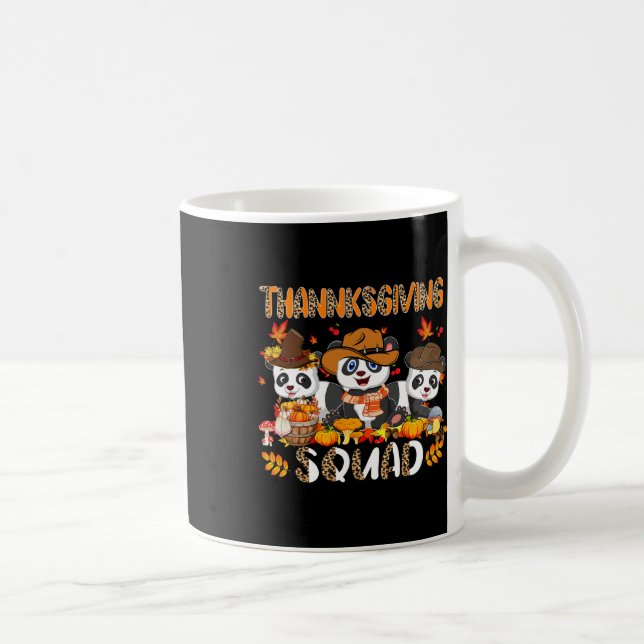 Thanksgiving Squad Leopard Three Fall Pandas Weari Coffee Mug (Right)